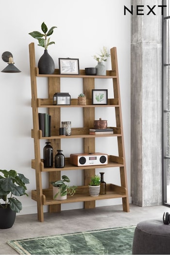 Dark Bronx Oak Effect Wide Ladder Shelf (N29370) | £275