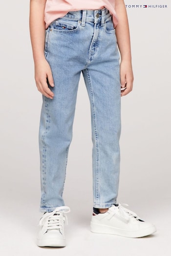 Tommy Hilfiger Blue High Rise Tapered Jeans bez (N29384) | £55