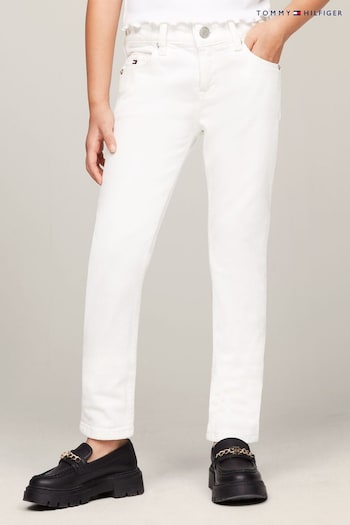 Tommy Hilfiger Nora Slim Straight White Jeans Tie (N29401) | £55