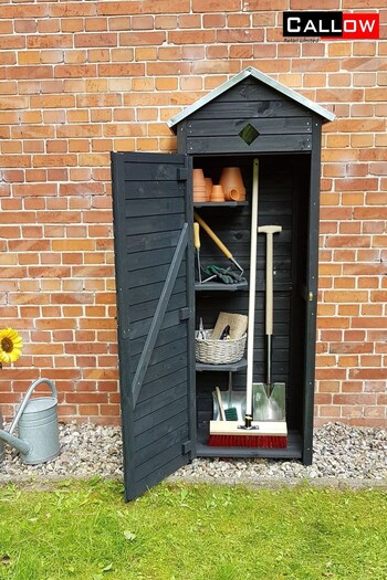 Callow Grey Apex Roof Anthracite Garden Shed With Shelves (N29407) | £465
