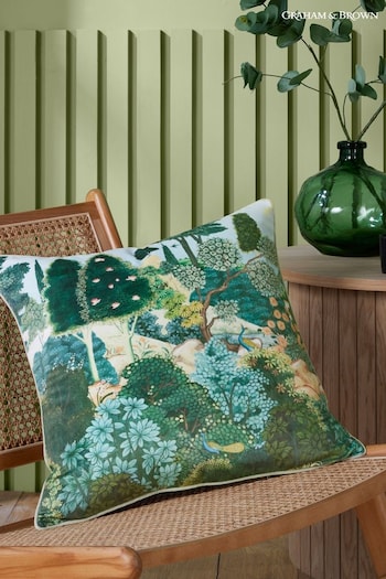 Graham & Brown Green New Eden Feather Filled Cushion (N29409) | £35