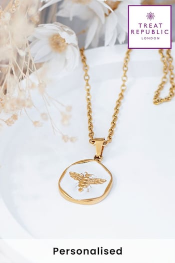 Personalised Honey Bee Pendant and Necklace by Treat Republic (N29491) | £35