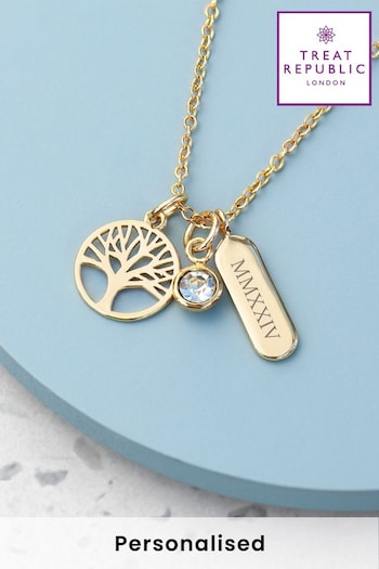 Personalised Tree of Life Charms Necklace by Treat Republic (N29492) | £30