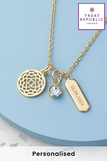Personalised Mandala Charms Necklace by Treat Republic (N29495) | £30