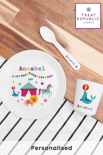 Personalised Circus Childrens Dinner Set by Treat Republic (N29517) | £24