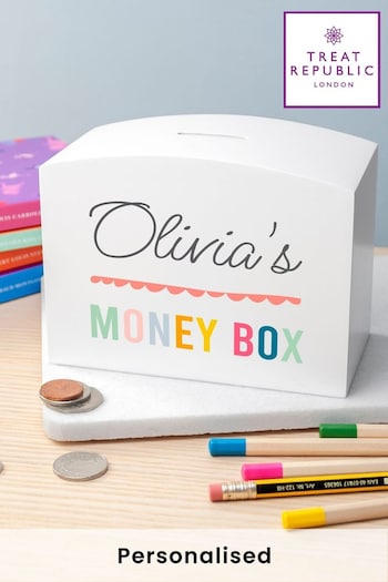 Personalised Childrens Fun Wooden Money Box by Treat Republic (N29528) | £18