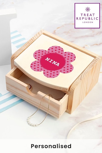 Personalised Kids My First Jewellery Box  Pink Floral by Treat Republic (N29529) | £21