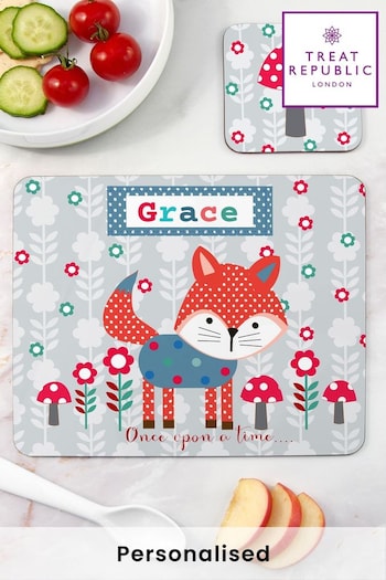 Personalised Childrens Placemat Set  Playful Fox by Treat Republic (N29540) | £20