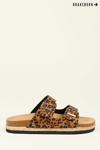 Brakeburn Animal Leopard Flatform Sandals (N29634) | £35