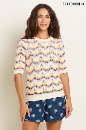 Brakeburn Australia Rainbow Wave Knitted T-Shirt (N29643) | £55