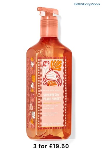 Bath & Body Works Strawberry Peach Sunset Cleansing Gel Hand Soap 14.5 oz / 411 g (N29697) | £10