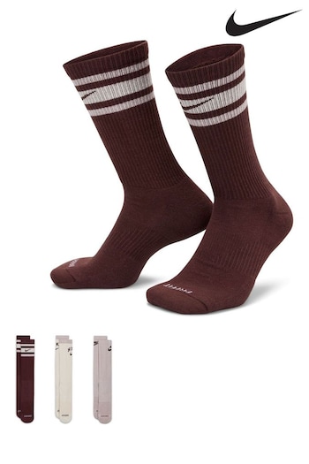 Nike Natural Everyday Plus Cushioned Crew Socks (3 Pairs) (N29851) | £20