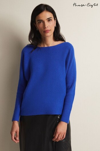 Phase Eight Blue Isabella Wool Cashmere Jumper (N29891) | £99