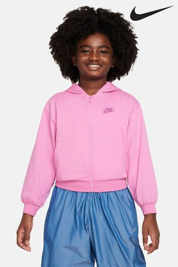 Nike navy Pink Sportswear Full Zip Jersey Hoodie (N29900) | £45