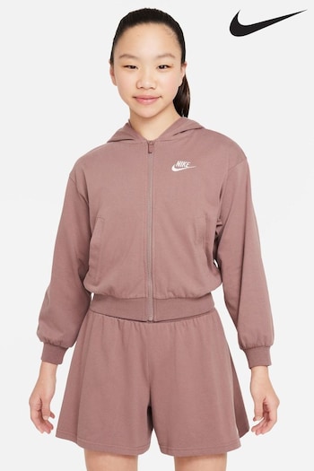 Nike Brown althoughwear Full Zip Jersey Hoodie (N29901) | £45