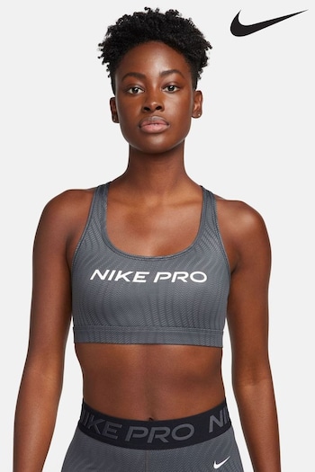 Nike Black Pro Swoosh Light-Support Non-Padded Printed Sports Bra (N29913) | £38