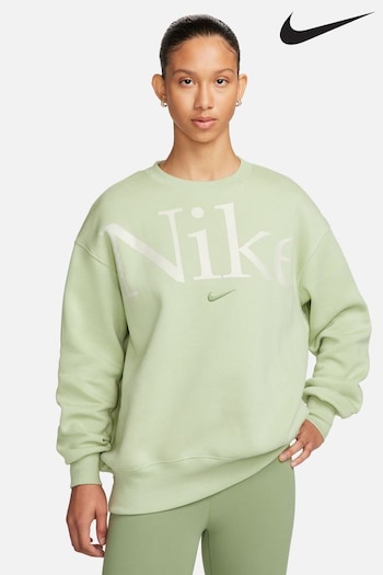 Nike Green Oversized Varsity Crew Neck Sweatshirt (N29920) | £60