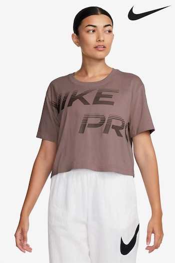 Nike Brown Dri-FIT Pro Graphic Short Sleeve Top (N29994) | £28
