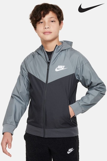 Nike Grey Sportswear Windrunner Hooded Jacket (N30053) | £75