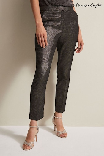 Phase Eight Gold Ulrica Shimmer Straight Leg Trousers (N30078) | £89