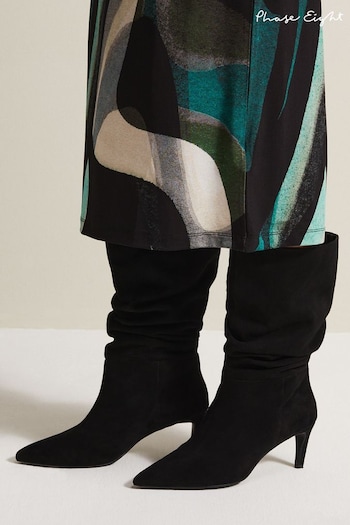 Phase Eight Suede Black Boots Womens (N30087) | £159