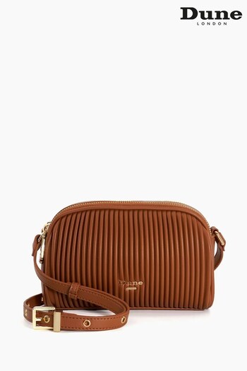 Dune London Detail Pleat Cross-Body Brown Mini Bag (N30097) | £70