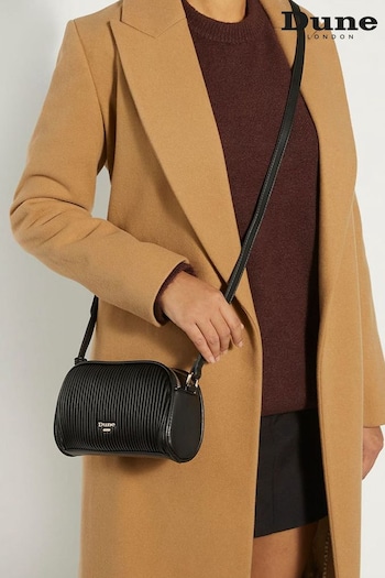 Dune London Detail Pleat Cross-Body Black Mini Bag (N30101) | £70
