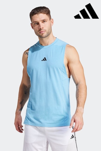 adidas Blue Designed For Training Workout Tank Top (N30163) | £28