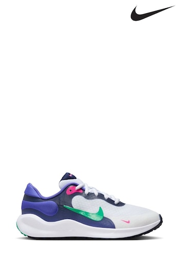 Nike White Blue Revolution Youth Trainers (N30178) | £45