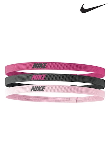 Nike womens Pink Elastic 2.0 Headbands 3 Pack (N30265) | £12