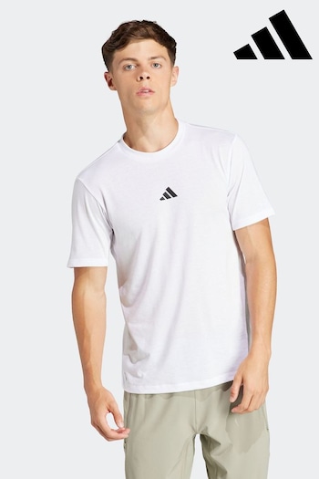 adidas dame White Workout Logo T-Shirt (N30290) | £28