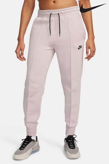 Nike Pale Pink Sportswear Tech Fleece Mid Rise Joggers (N30319) | £90