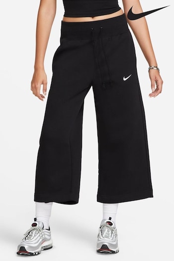 Nike Black Linea Sportswear Phoenix Fleece High-Waisted Cropped Sweatpants (N30321) | £55