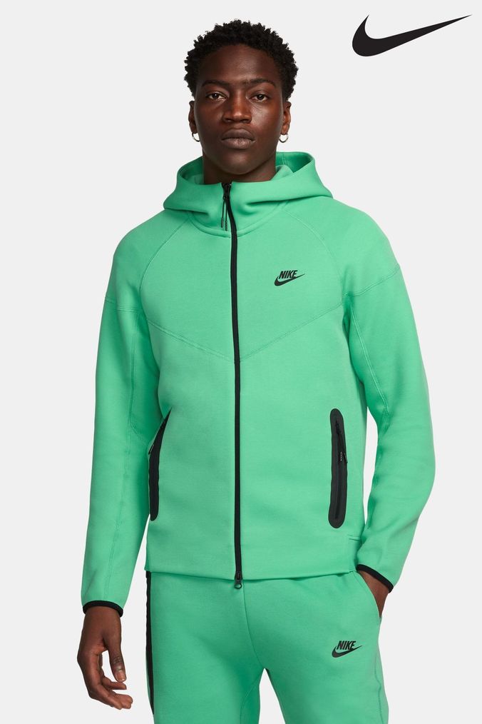Nike green deals zip hoodie