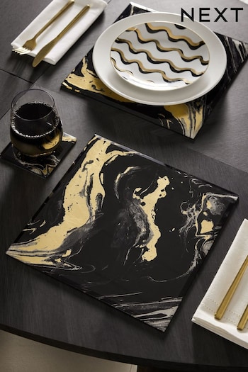 Set of 2 Black Galaxy Glass Placemats (N30362) | £30