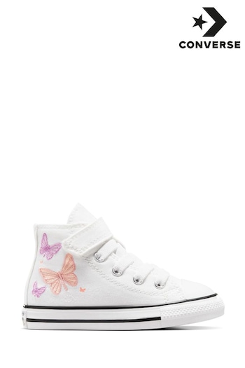 Converse para White/Pink Chuck Taylor All Star High Trainers (N30392) | £40