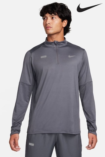 Nike swoosh Grey Dri-FIT Element Flash Half Zip Running Fleeces (N30404) | £80