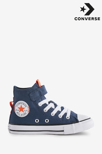 Converse White Navy Junior Chuck Taylor All Star 1V Trainers (N30487) | £40