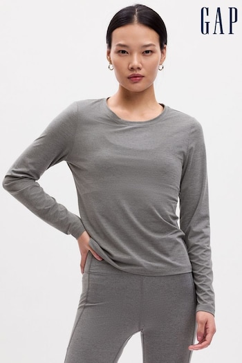 Gap Grey Fitted Ruched Long Sleeve Top (N30510) | £30