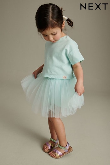 Aqua Blue T-Shirt and Skirt Set (3mths-7yrs) (N30519) | £12 - £16