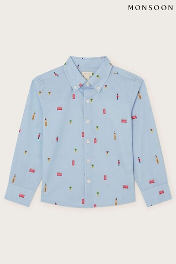 Monsoon Blue London Print Shirt (N30522) | £19 - £22