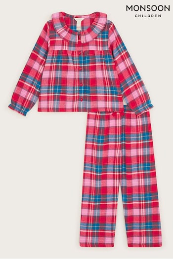 Monsoon Red Check Print Pyjamas (N30525) | £26 - £30