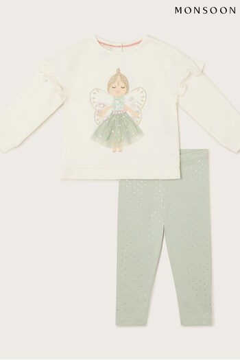 Monsoon Green Baby Fairy Sweatshirt and Leggings Set (N30526) | £28 - £32