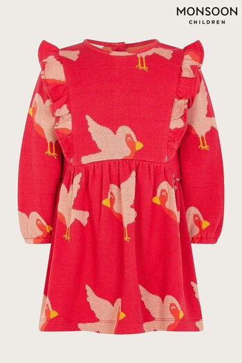 Monsoon Red Baby Robin Ponte Dress (N30532) | £26 - £30
