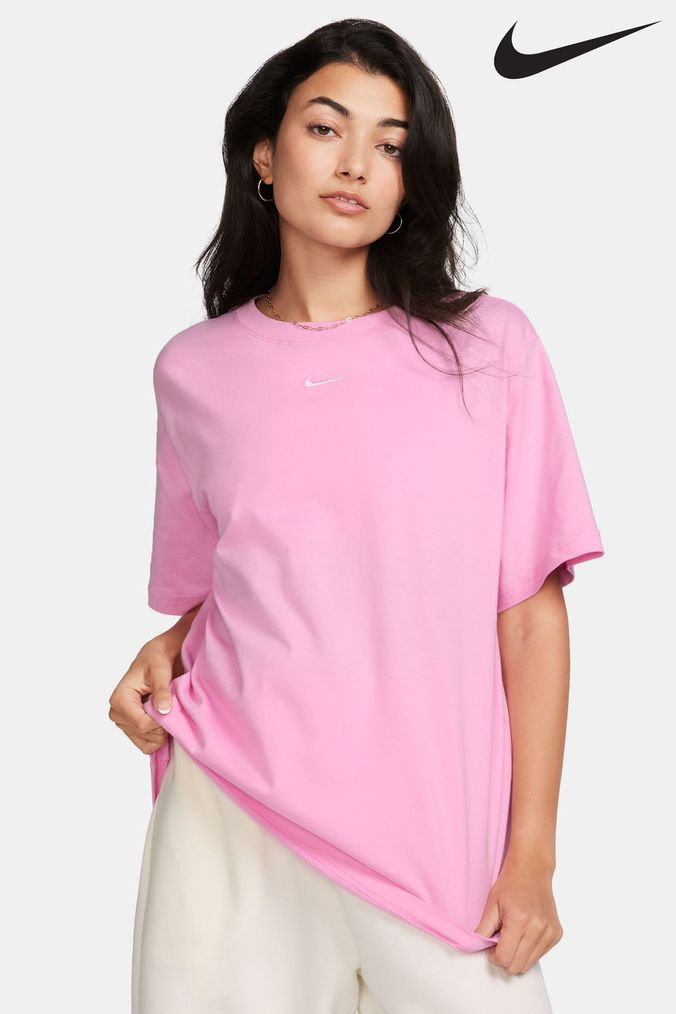 Buy Women s T Shirts Nike Pink Sportswear Online Next UK