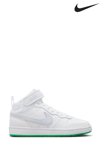 Nike White/Lilac Youth Court Borough Mid Trainers (N30621) | £55