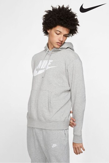 Nike Grey Club Fleece Graphic Pullover Hoodie (N30649) | £65