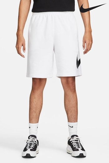 Nike White Club Fleece Swoosh Shorts (N30655) | £40