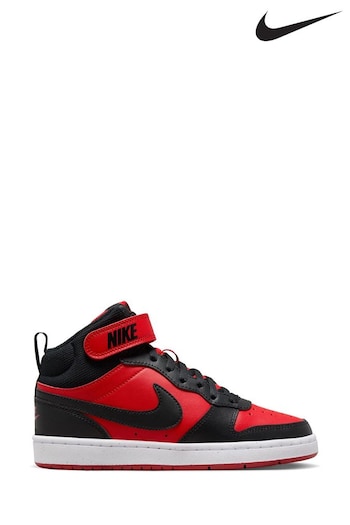 Nike Red/Black Youth Court Borough Mid Trainers (N30657) | £55