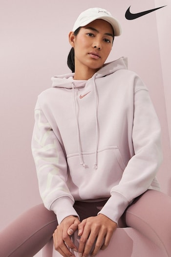 Nike flowers Pale Pink Oversized Fleece Logo Hoodie (N30753) | £65